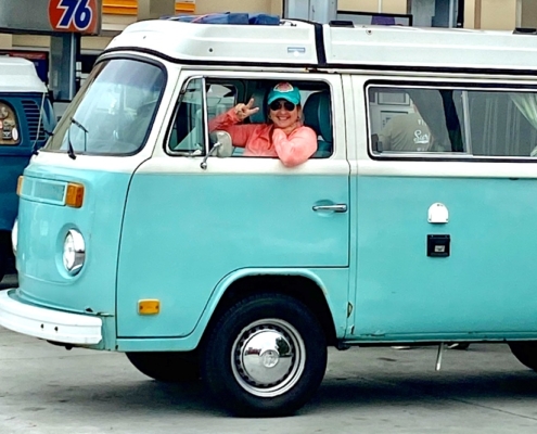 VW Peace Sign Employee